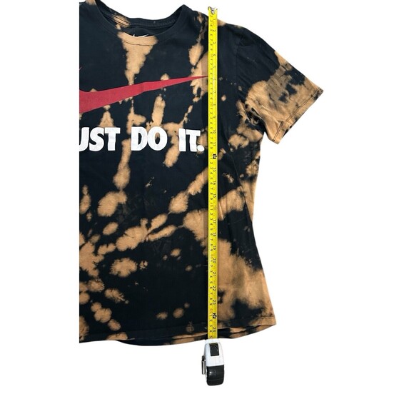 VTG Y2K The Nike Tee Just Do It Mens Medium Black T-Shirt Tie Dye Acid Wash - Picture 4 of 6
